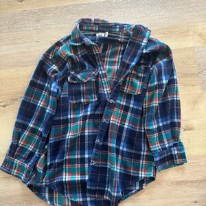 BKE Plaid Button-Up Shirt in Navy, Green, Red, White